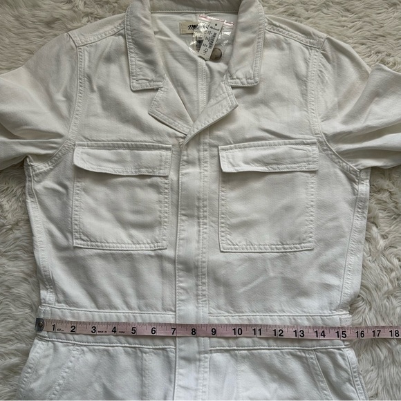 Madewell Jumpsuit Utility Coveralls Denim Cotton Blend Vintage Ivory S NWT New - Picture 11 of 13
